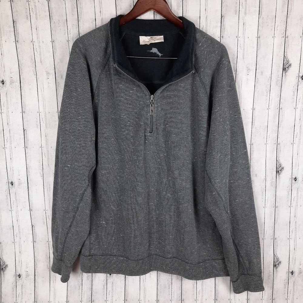 Tommy Bahama Reversible 1/4 Zip Pullover Men's XL Gray